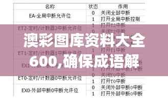 澳彩图库资料大全600,确保成语解析_QHD2.668