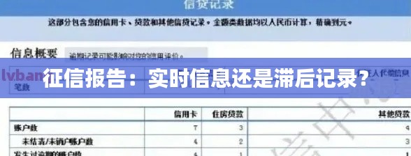 征信报告:实时信息还是滞后记录?